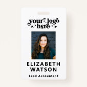 フォトカスタムイベントの従業員ラニヤード名の従業員ID バッジ (正面)