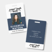 フォトカスタムイベントの従業員ラニヤード名の従業員ID バッジ (表裏)