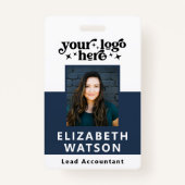 フォトカスタムイベントの従業員ラニヤード名の従業員ID バッジ (正面)