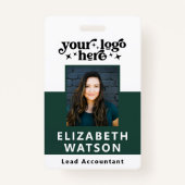 フォトカスタムイベントの従業員ラニヤード名の従業員ID バッジ (正面)