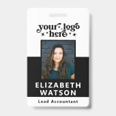 フォトカスタムイベントの従業員ラニヤード名の従業員ID バッジ (正面)