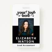 フォトカスタムイベントの従業員ラニヤード名の従業員ID バッジ (正面)