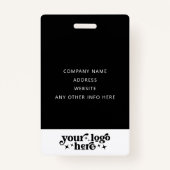 フォトカスタムイベントの従業員ラニヤード名の従業員ID バッジ (裏面)