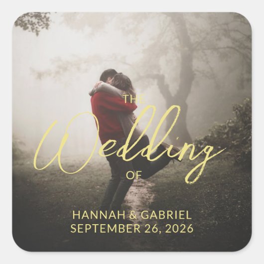 フォトカスタムウェディングの追加 スクエアシール (正面)