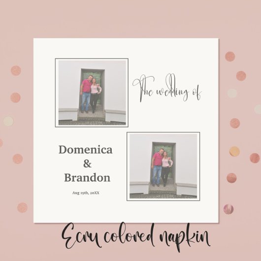 フォトカスタムウェディングナプキン スタンダードカクテルナプキン