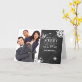 フォトカスタムクリスマスメリークリスマス カード (黄色い花)