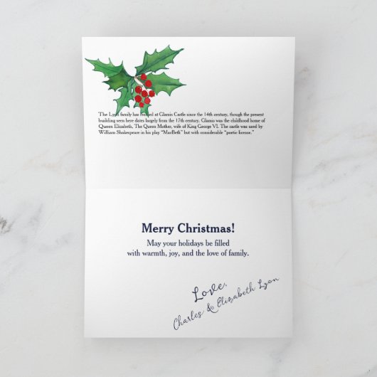 フォトカスタムクリスマスリヨンスコティッシュクラングラミーキャッスル カード (内部)