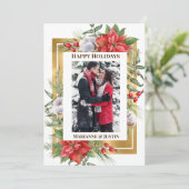フォトカスタムクリスマス金ゴールドフレームフローラ シーズンカード (スタンド正面)