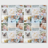 フォトカスタムグリッドのコラージュ ラッピングペーパー (フラット)