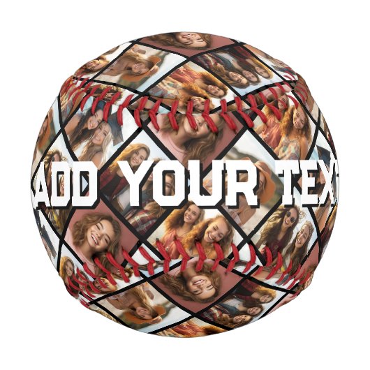 フォトカスタムコラージュの作成 – 6枚の写真 – 文字 野球ボール (裏面)