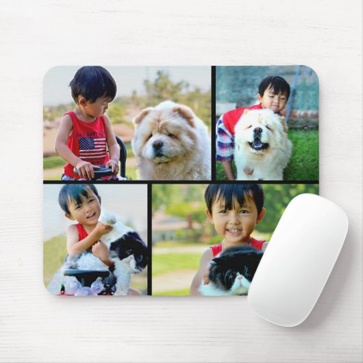 フォトカスタムコラージュマウスパッド4枚の写真を追加 マウスパッド (マウス)