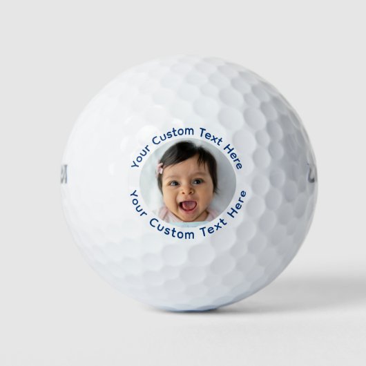 フォトカスタムゴルファーの青いパーソナライズされた文字の作成 ゴルフボール (正面)