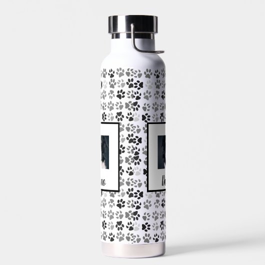 フォトカスタムドッグキャットペットネームモノグラムポーズ ウォーターボトル (左面)