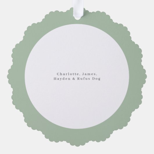 フォトカスタムパーソナライズされたクリスマス冬花 オーナメントカード (裏面)