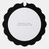 フォトカスタムパーソナライズされたクリスマス冬花 オーナメントカード (裏面)