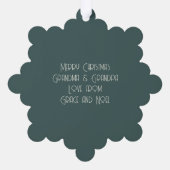 フォトカスタムパーソナライズされたクリスマス オーナメントカード (裏面)