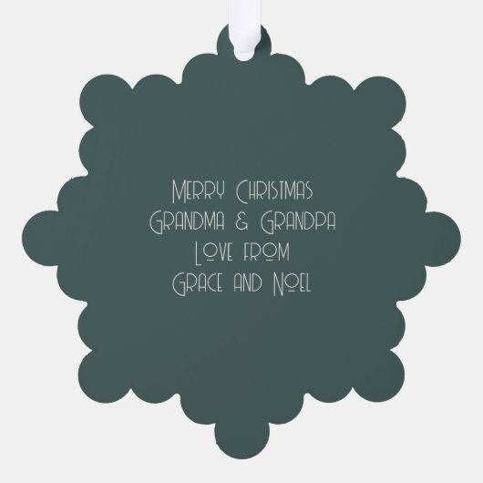 フォトカスタムパーソナライズされたクリスマス オーナメントカード (裏面)