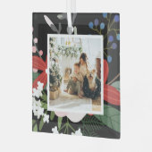 フォトカスタムパーソナライズされたクリスマス ガラスオーナメント (正面左)