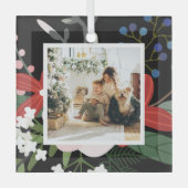 フォトカスタムパーソナライズされたクリスマス ガラスオーナメント (正面)