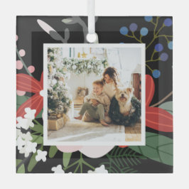 フォトカスタムパーソナライズされたクリスマス ガラスオーナメント