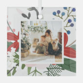 フォトカスタムパーソナライズされたクリスマス ガラスオーナメント (正面)