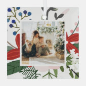 フォトカスタムパーソナライズされたクリスマス ガラスオーナメント (裏面)