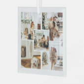 フォトカスタムパーソナライズされたクリスマス ガラスオーナメント (正面左)