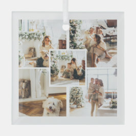 フォトカスタムパーソナライズされたクリスマス ガラスオーナメント