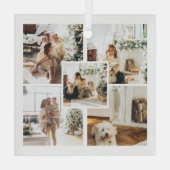 フォトカスタムパーソナライズされたクリスマス ガラスオーナメント (裏面)