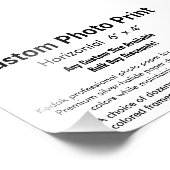 フォトカスタムプリント – 水平6'' x 4'' フォトプリント            (角)