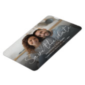 フォトカスタム婚約日付を保結婚存 マグネット (左側)