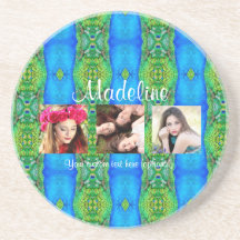 フォトカスタム文字テンプレート孔雀テーマカラフル