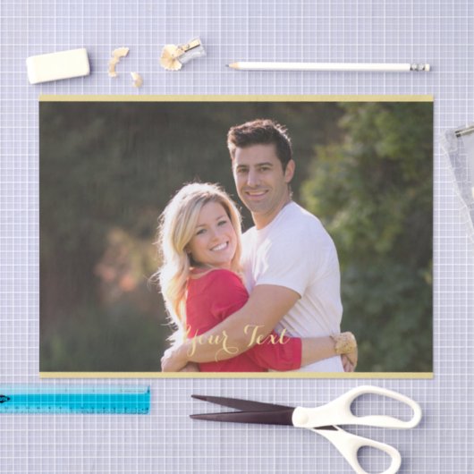 フォトカスタム文字パーソナライズされたギフトラップの作成 薄葉紙 (クラフト)