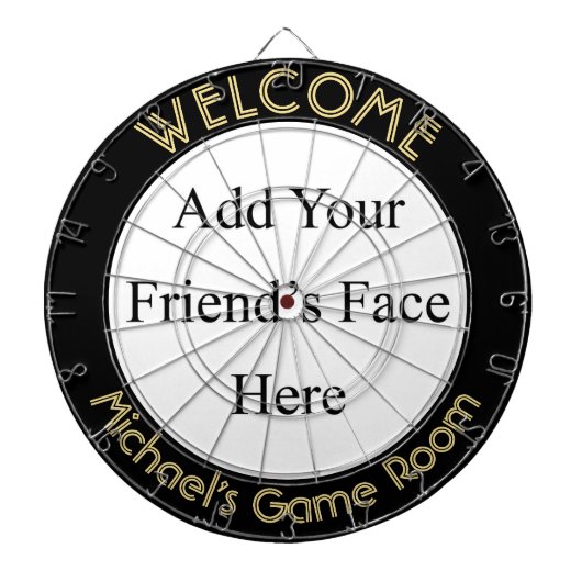 フォトカスタム文字パーソナライズされたドームルームの作成 ダーツボード (正面)