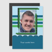 フォトカスタム文字ブルーグリーン磁気カードx 1 マグネット招待状 (正面/裏面)