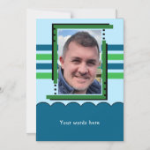 フォトカスタム文字ブルーグリーン磁気カードx 1 マグネット招待状 (正面)