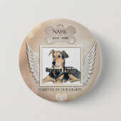 フォトカスタム犬または猫記念碑の追加 缶バッジ (正面)