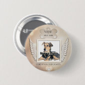 フォトカスタム犬または猫記念碑の追加 缶バッジ (正面&裏面)