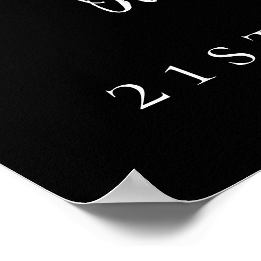 フォトカスタム白黒友達の誕生日へようこそ ポスター (角)