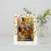 フォトカスタム紅葉パターン 箔シーズンポストカード (立ち正面)