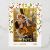 フォトカスタム紅葉パターン 箔シーズンポストカード (正面)