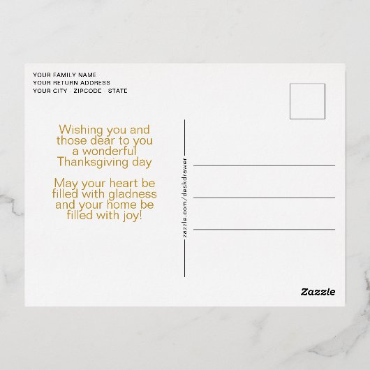 フォトカスタム紅葉パターン 箔シーズンポストカード (裏面)