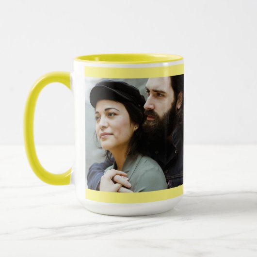 フォトカスタム結婚記念日ギフトコーヒーマグ マグカップ (左)