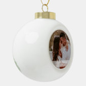 フォトカップルのクリスマススノーフレーク額縁オーナメント セラミックボールオーナメント (左)