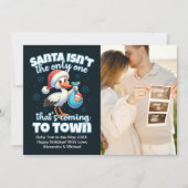 フォトカップルのクリスマス妊娠のお知らせ シーズンカード (正面)