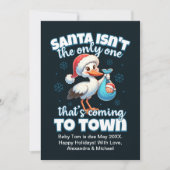 フォトカップルのクリスマス妊娠のお知らせ シーズンカード (正面)