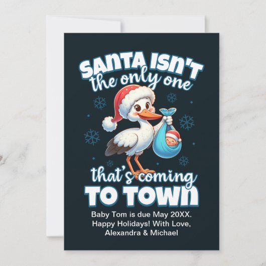 フォトカップルのクリスマス妊娠のお知らせ シーズンカード (正面)