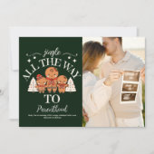 フォトカップルのクリスマス妊娠のお知らせ シーズンカード (正面)