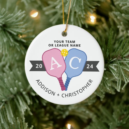 フォトカップルパーソナライズされたズピックボールオーナメント セラミックオーナメント (ツリー)