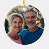 フォトカップルパーソナライズされたズピックボールオーナメント セラミックオーナメント (裏面)
